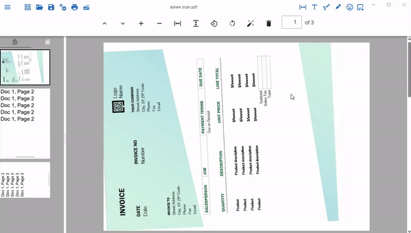 Orientate and deskew pages